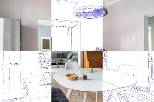 Architecture Illustration – Pixel2Lines style preview