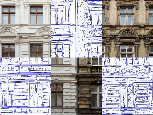 Architecture illustration example from a building photo.