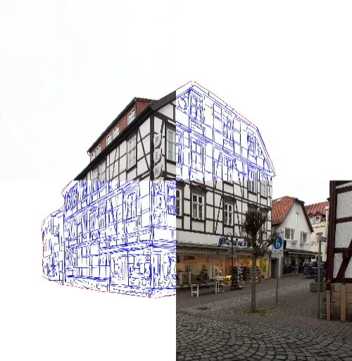 Architecture illustration example from a building photo.