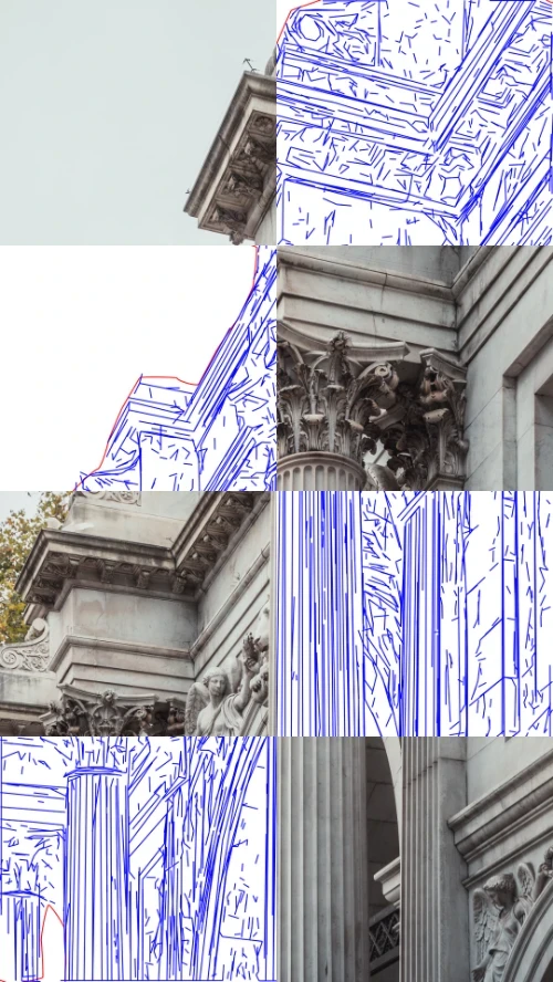 Architecture illustration example from a building photo.