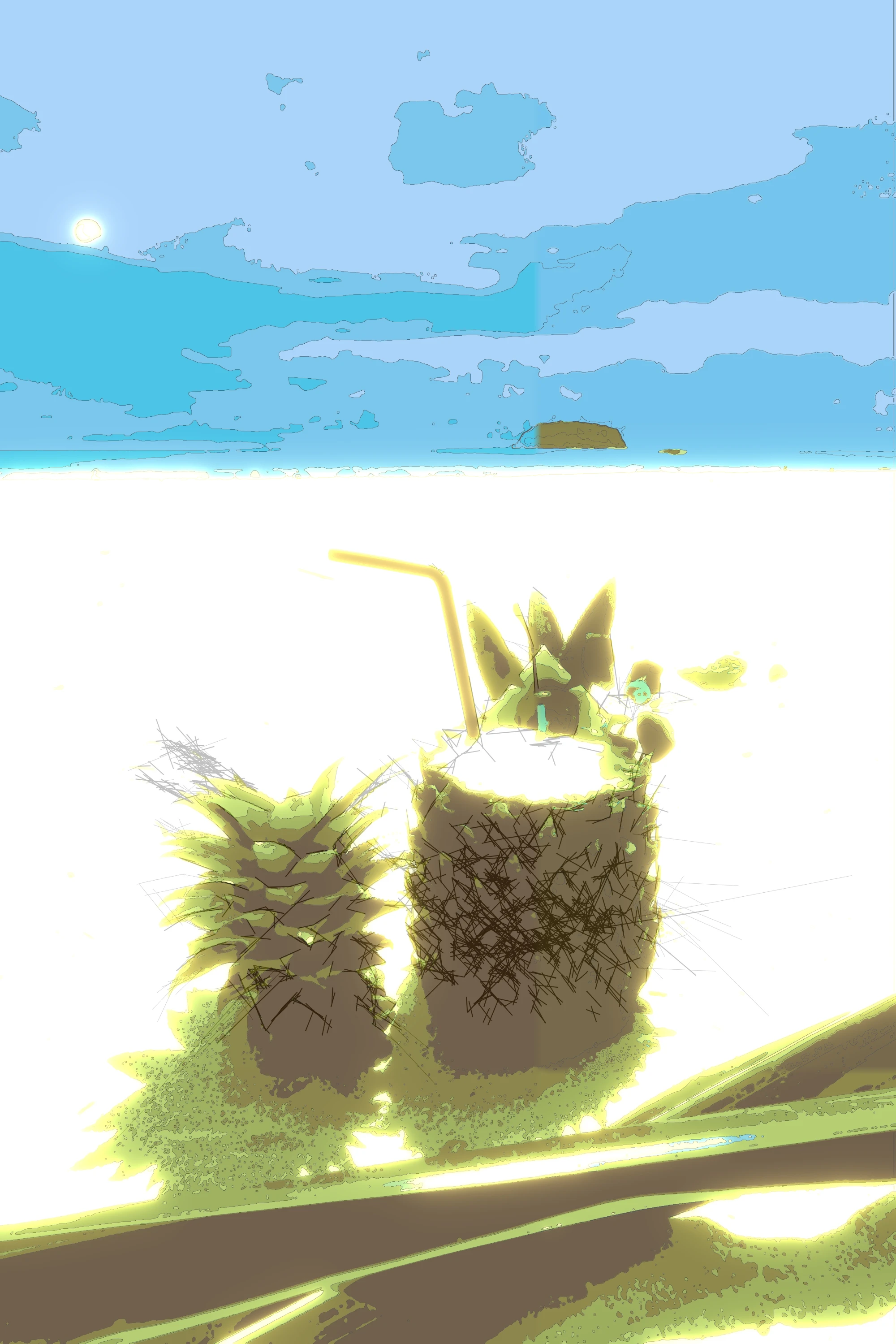 Pineapple on the beach