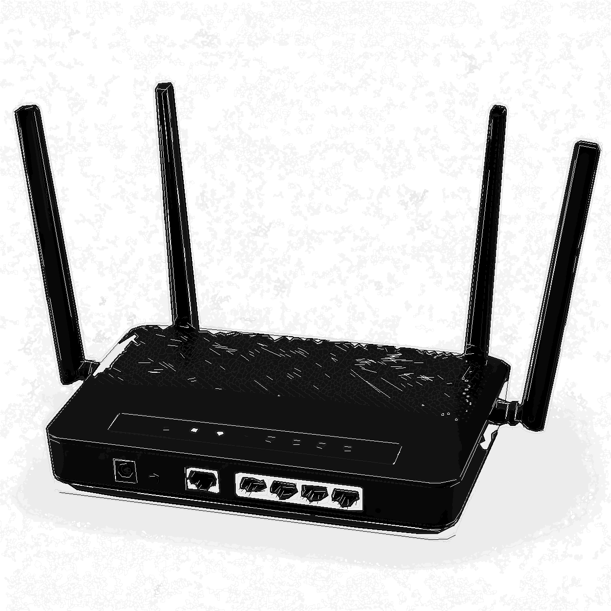 Manual Ink Pro technical illustration of a router for documentation
